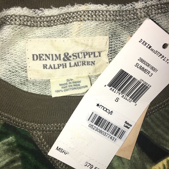 New Denim & Supply Leaf Crew Sweatshirt Small - Picture 5 of 7